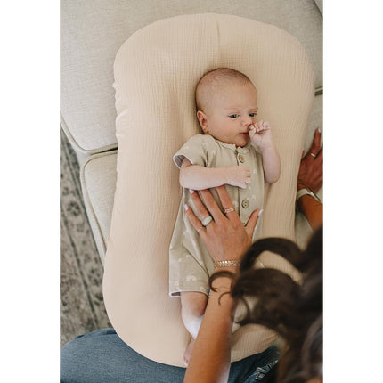 2-Pack Muslin Baby Lounger Covers, 100% Cotton, Soft Breathable Slipcovers, Brown/Wheat