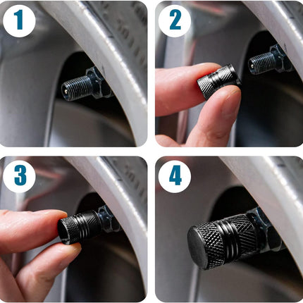 Tire Valve Stem Caps – 8 Pack, Corrosion-Resistant Alloy, Leak-Proof for Cars & Bikes