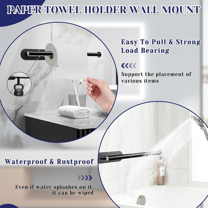 Stainless Steel Paper Towel Holder Wall Mount Under Cabinet for Kitchen