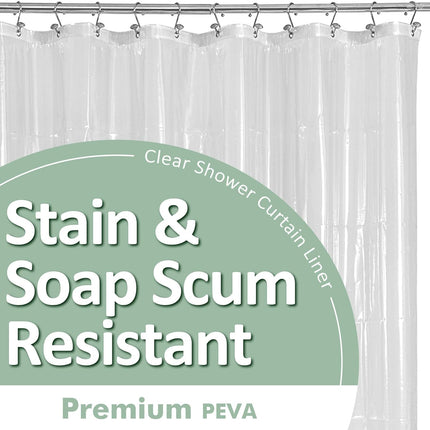 Clear PEVA Shower Curtain Liner Waterproof Rustproof Grommets 3 Magnets 72x72