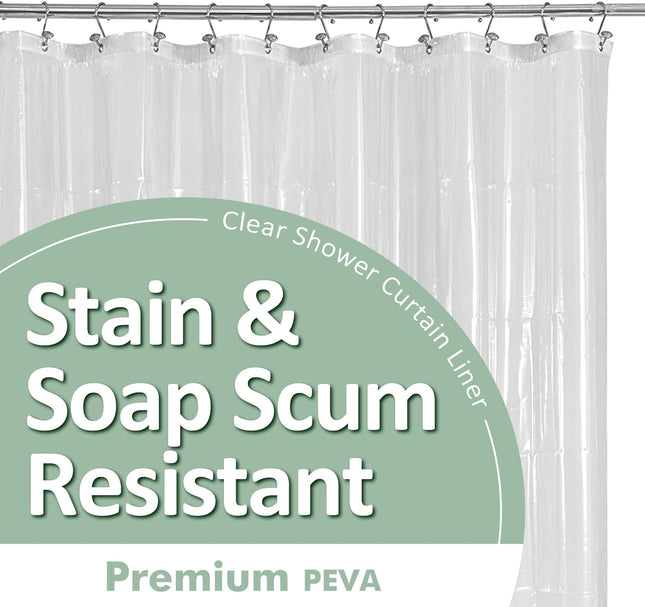 Clear PEVA Shower Curtain Liner Waterproof Rustproof Grommets 3 Magnets 72x72