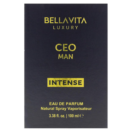 BellaVita Luxury CEO Man Intense Eau de Parfum 100ml Aromatic Amber Cologne