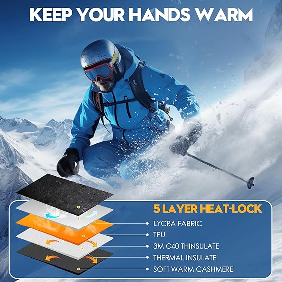 Winter Gloves for Men & Women – 3M Thermal, Touchscreen, Anti-Slip