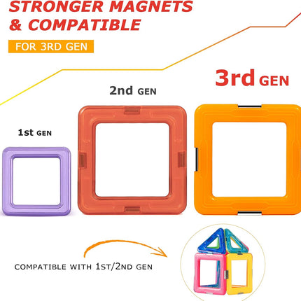Upgraded Magnetic Blocks Starter Set, STEM Learning Toy for Kids 3+