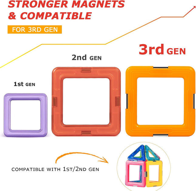 Upgraded Magnetic Blocks Starter Set, STEM Learning Toy for Kids 3+