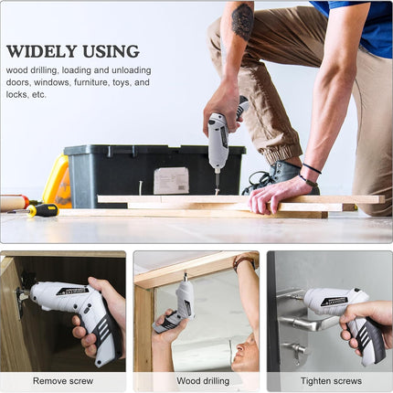Cordless Electric Screwdriver Kit 47 Bits Rechargeable Power Tool for Home DIY