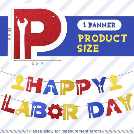 48 Pcs Happy Labor Day Decorations Set Banner Honeycomb Centerpieces