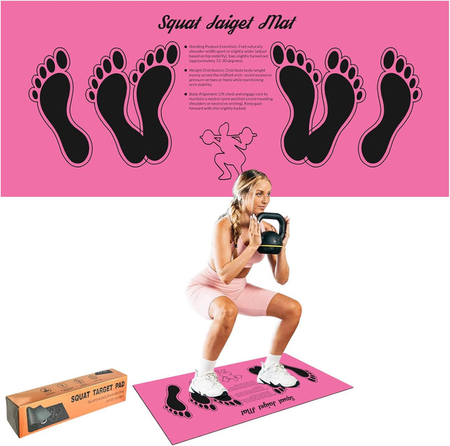 Squat Mat with Foot Position Guide Anti Slip Home Gym Workout Mat