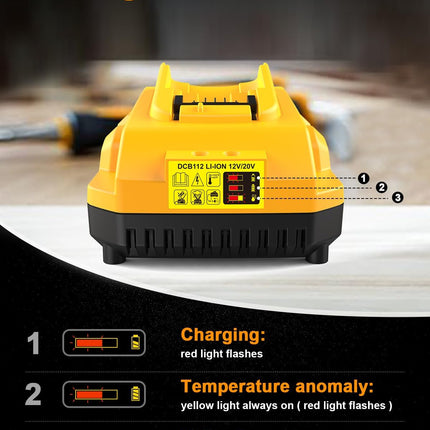 Dewalt DCB112 Charger Replacement Compatible with 12V & 20V Max Batteries