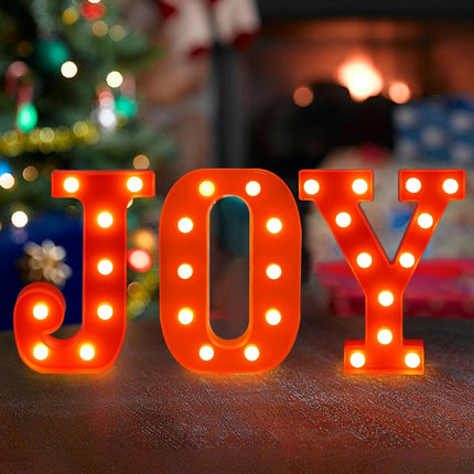 LED Lighted Christmas Centerpiece – Resin Joy Table Decorations