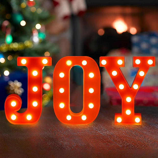 LED Lighted Christmas Centerpiece – Resin Joy Table Decorations
