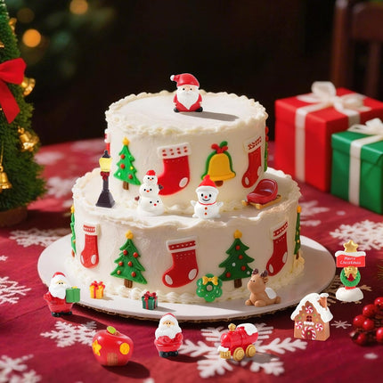 15pcs Mini Christmas Figurines – Resin Ornaments for DIY Crafts & Dollhouse Decor