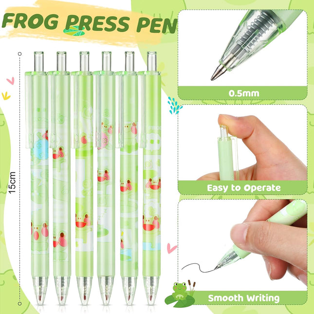 69-Pcs Cute Sticky Notes Set – Frog Cartoon, Memos, Stickers, Paperclips & Office Favors