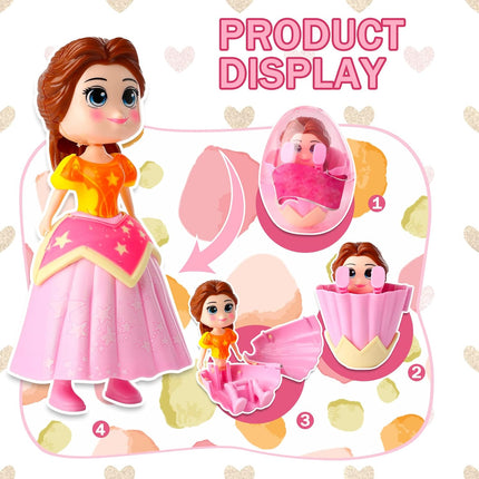 4 Pack Christmas Stocking Stuffers – Jumbo Princess Eggs with Deformation Toys