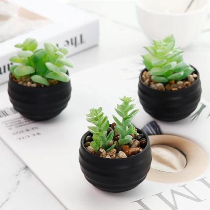 6-Piece Fake Succulent Plants – Small Potted Decor for Bedroom & Office