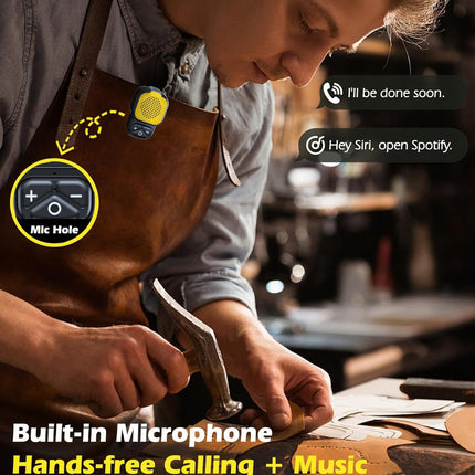 Clip-On Bluetooth Speaker Portable Wearable IPX6 Waterproof Yellow