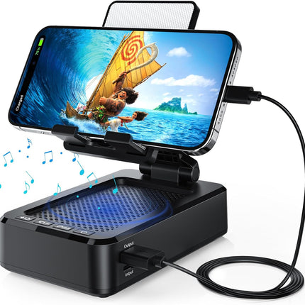 Cell Phone Stand with Bluetooth Speaker & Wireless Charging – Anti-Slip Base