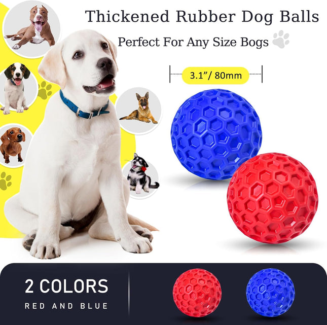 Rubber Dog Balls for Large & Medium Dogs – 2-Pack Indestructible Chew Toys