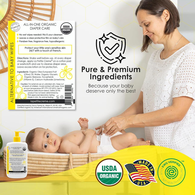 Creme French Premium Liniment Baby Lotion – Organic Moisturizer & Skin Cleanser