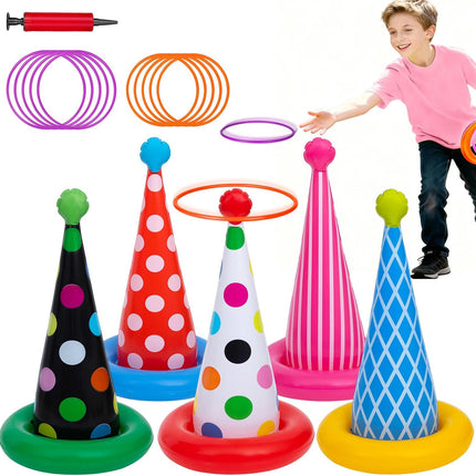 Inflatable Ring Toss Game 5 Pack with 10 Rings Family Party Yard Game