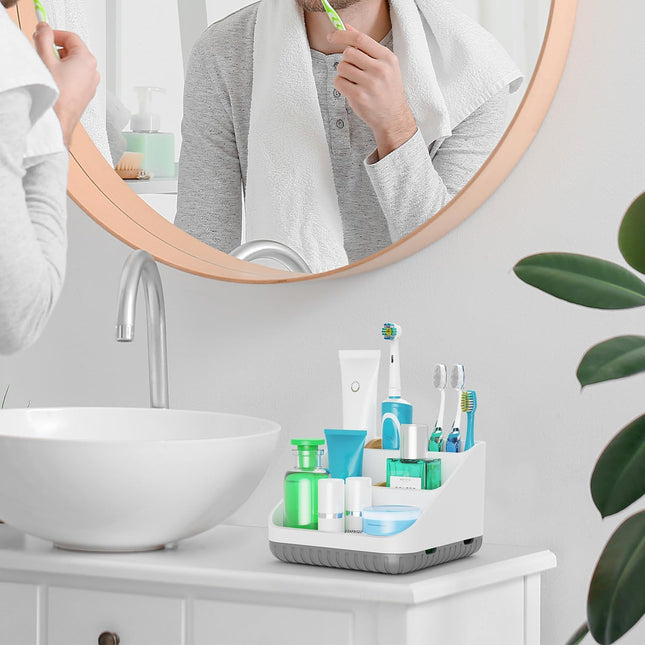 Bathroom Toothbrush Holder – 6-Slot Countertop Organizer for Family
