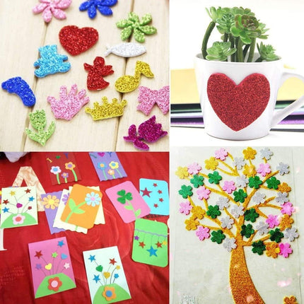 10Sheets Glitter Foam Paper Adhesive Craft Sheets for DIY Scrapbook Decor