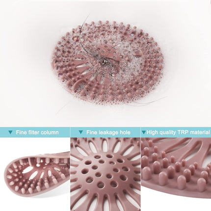 5-Pack Bathroom Sink Drain Strainers – Hair Catcher, Flexible TPR, Multi-Color