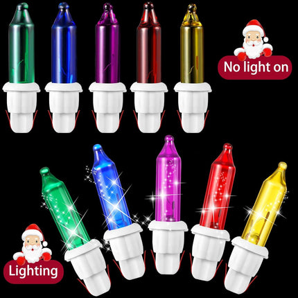 60PCS Mini Incandescent Replacement Bulbs 2.5V for Christmas Lights White Base