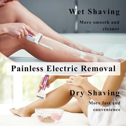 4-in-1 Women’s Electric Razor – LED Display, Wet & Dry, Painless, Cordless