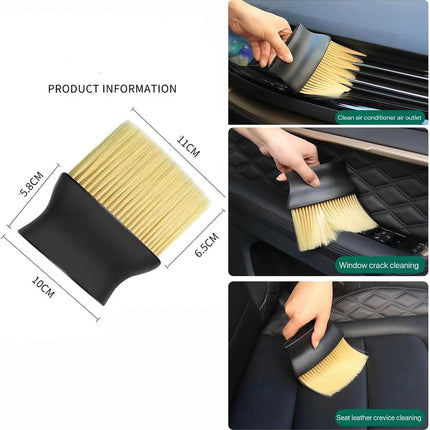 10pcs Car Detailing Brush Set, Interior Cleaning Kit, Soft Bristle & Wire Brushes