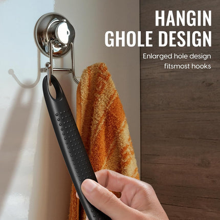 17in Silicone Back Scrubber with Long Handle Double-Sided Shower Body Brush for Men