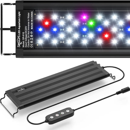 LED Aquarium Light for Plants 12-18 Inch Full Spectrum Fish Tank Light with Timer