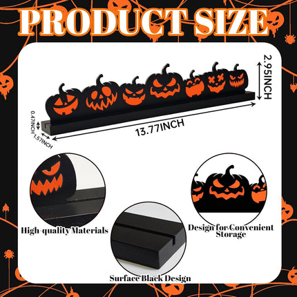 Halloween Wooden Pumpkin Table Sign, Rustic Tabletop Centerpiece for Home Party Decor