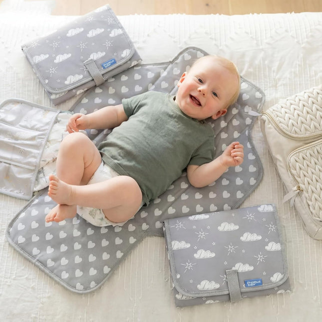 Baby Portable Changing Pad – Waterproof, Foldable Travel Diaper Mat with Pillow