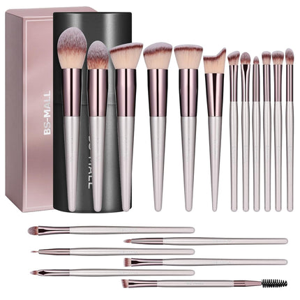 18PCS Makeup Brush Set – Premium Synthetic Brushes with Black Case