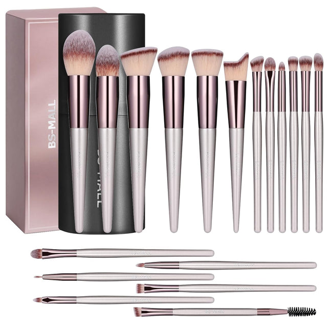 18PCS Makeup Brush Set – Premium Synthetic Brushes with Black Case