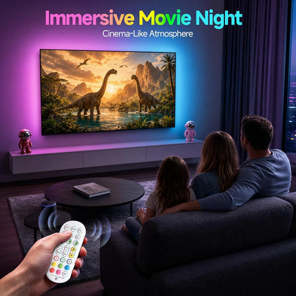 9.8FT RGBIC TV LED Backlight Strip for 32-43 Inch TVs Music Sync Bluetooth App Control