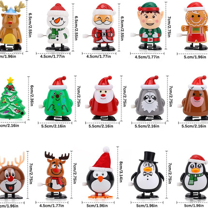 15PCS Christmas Wind-Up Toys for Kids – Santa, Tree & Holiday Fun Stocking Stuffers