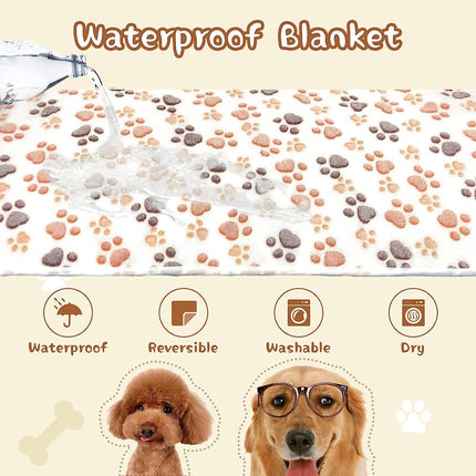 2-Pack Waterproof Dog Blankets – Reversible Fleece for Bed, Couch & Sofa