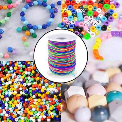 Rainbow Stretchy String 1mm – Elastic Cord for Bracelets, Necklaces & Crafts
