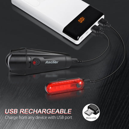 Bike Lights USB Rechargeable – Powerful Headlight & Taillight for Cycling