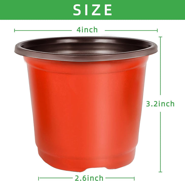 100 Plastic Nursery Pots for Flowers & Seedlings – Includes Plant Labels