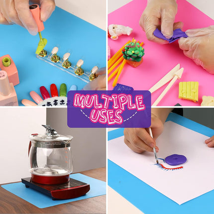 Silicone Craft Mat Set 2 PCS 15.7x11.7 Resin Mold Playdough Clay Paint Mats