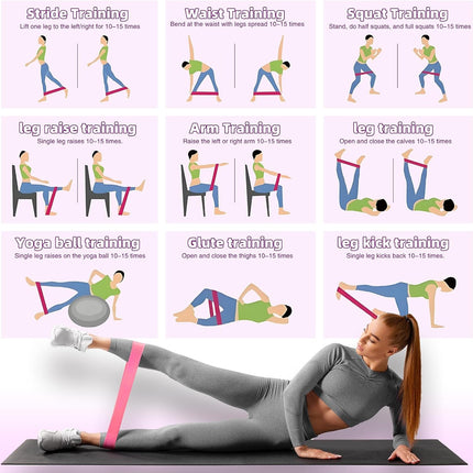 Resistance Loop Exercise Bands: Set of 5 for Home Fitness, Strength Training & Stretching