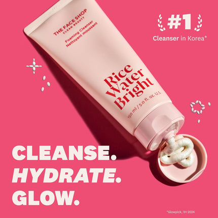Rice Water Bright Foaming Cleanser with Ceramides for Deep Pore Hydration