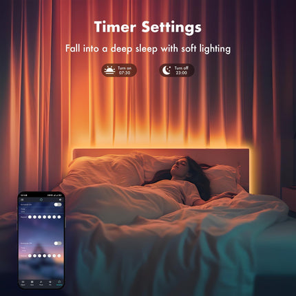 100FT LED Strip Lights, 960 LEDs RGB Music Sync, App & Remote Control, Dimmable