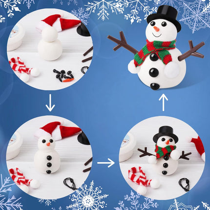 9-Pack Build a Snowman Kit – DIY Modeling Clay Christmas Crafts for Kids