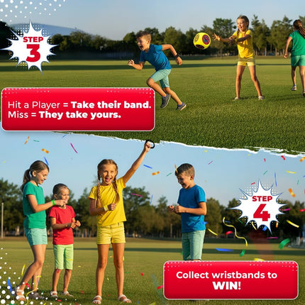 Whomp Ball Dodgeball Game with Soft Foam Dice for Backyard, Lawn and Team Activities