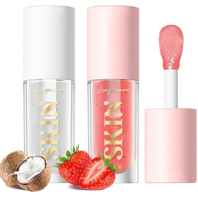 Strawberry & Coco Lip Oil – No-Sticky, Moisturizing, Hydrating Lip Balm