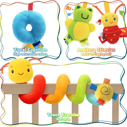 Baby Spiral Activity Toy – Soft Hanging Sensory Toy for Car Seat, Stroller & Crib